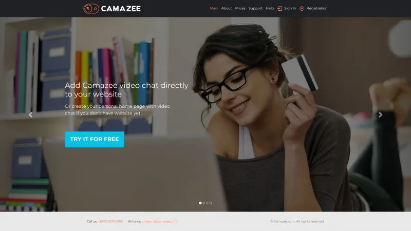 Homepage of Camazee