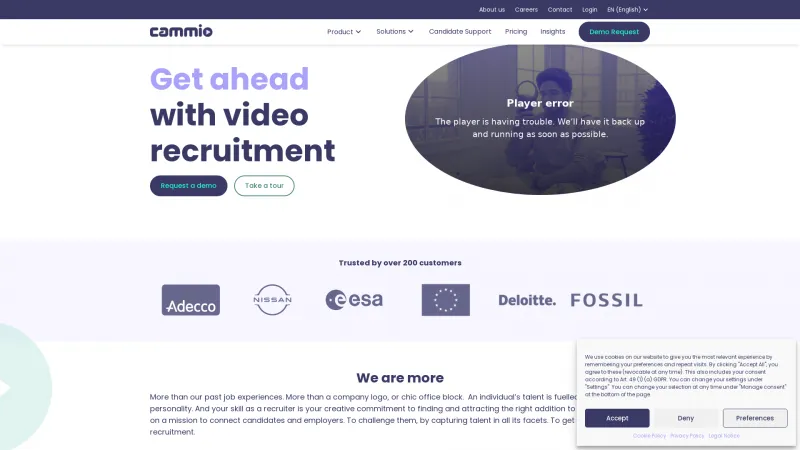 Homepage of Cammio