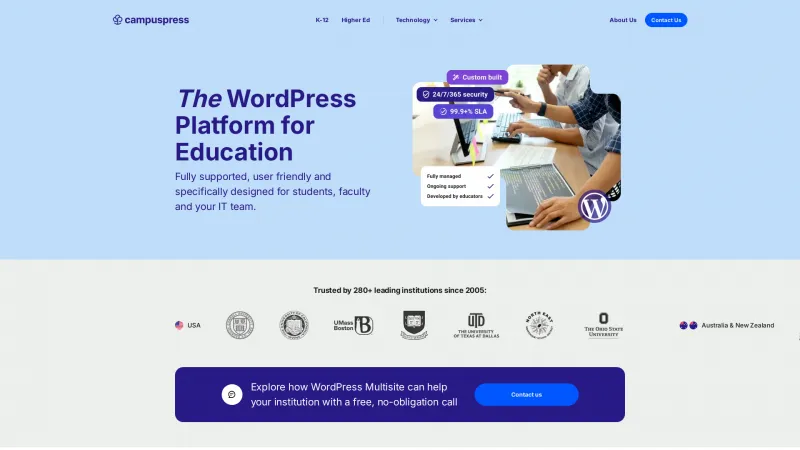 Homepage of CampusPress