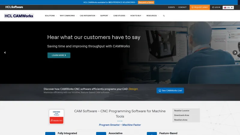 Homepage of CAMWorks