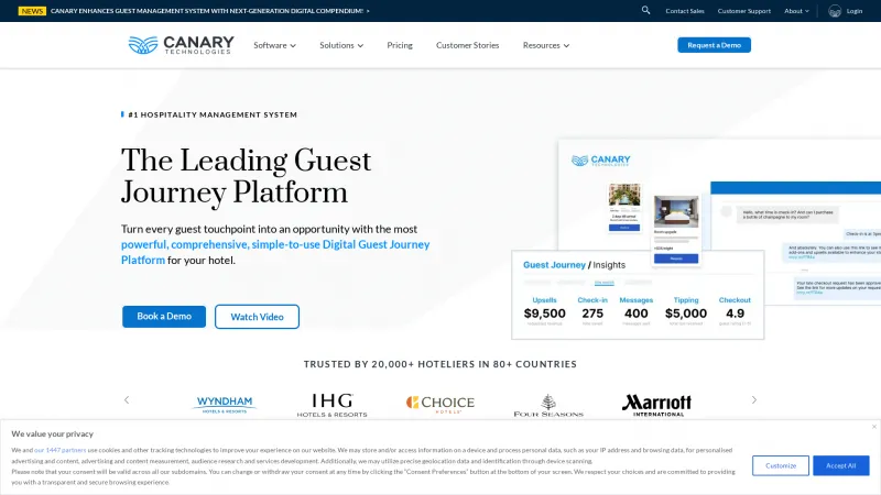 Homepage of Canary