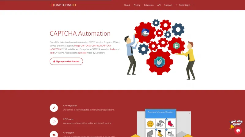 Homepage of CAPTCHAs.IO