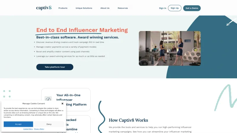 Homepage of Captiv8