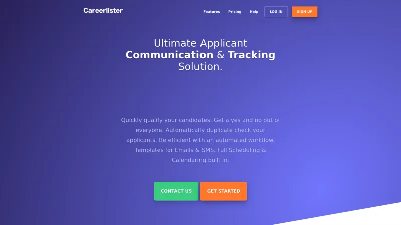 Homepage of Careerlister