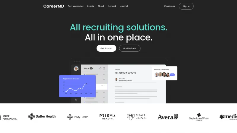 Homepage of CareerMD