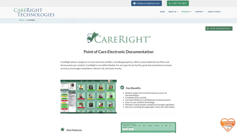 Homepage of CareRight