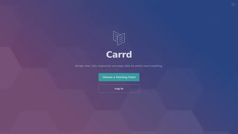 Homepage of Carrd