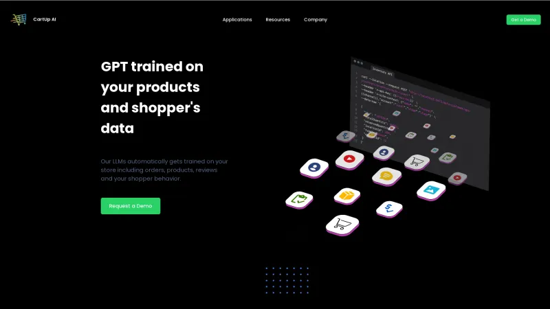 Homepage of CartUp AI