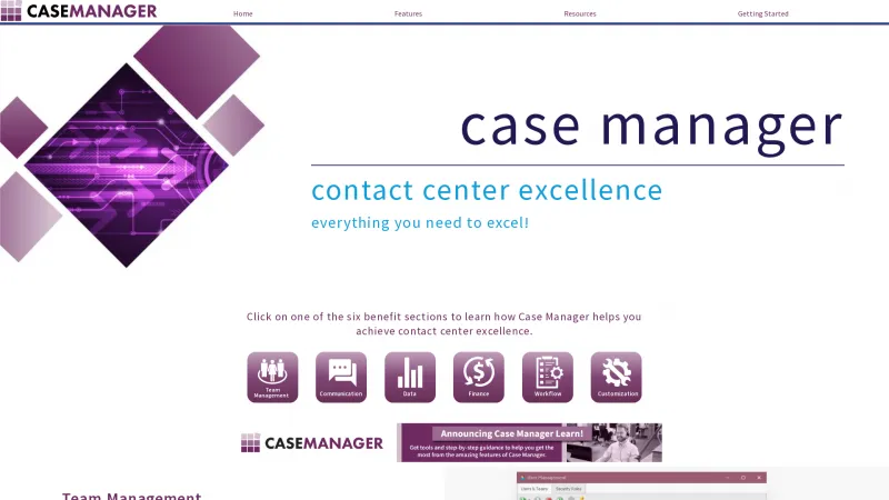 Homepage of Case Manager