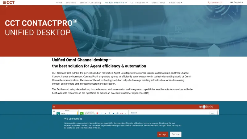 Homepage of CCT ContactPro