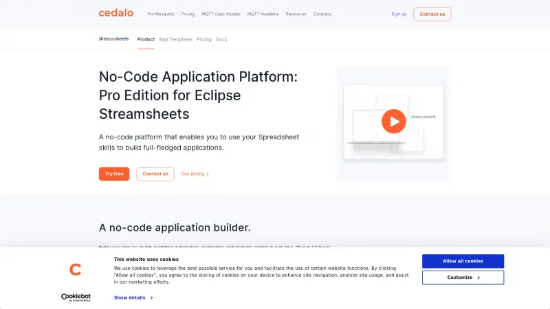 Homepage of Eclipse Streamsheets