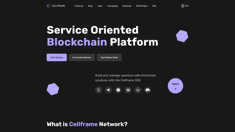 Homepage of Cellframe