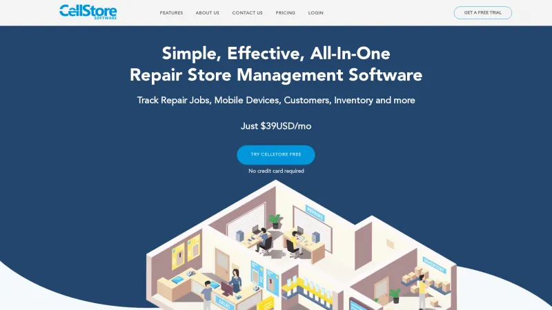 Homepage of CellStore Software