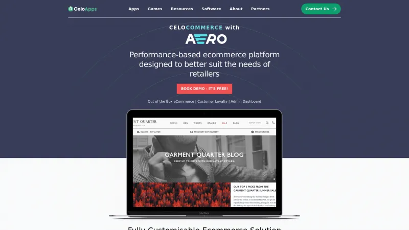 Homepage of Aero Commerce