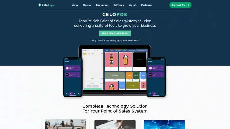 Homepage of CeloPOS