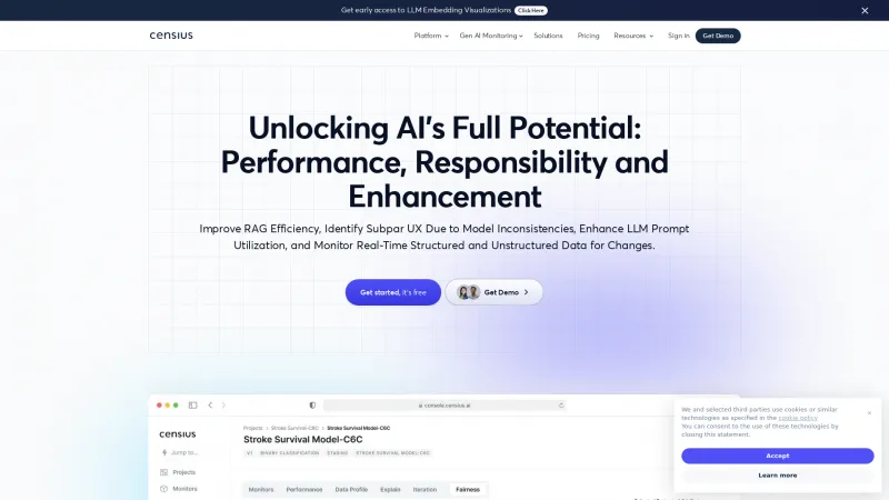 Homepage of Censius AI Observability Platform