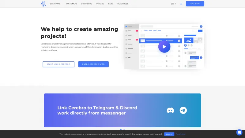 Homepage of Cerebro