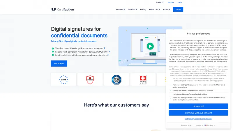 Homepage of Certifaction