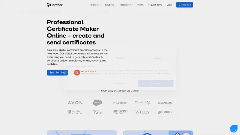 Homepage of Certifier