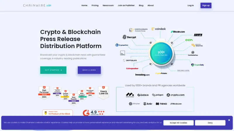 Homepage of Chainwire