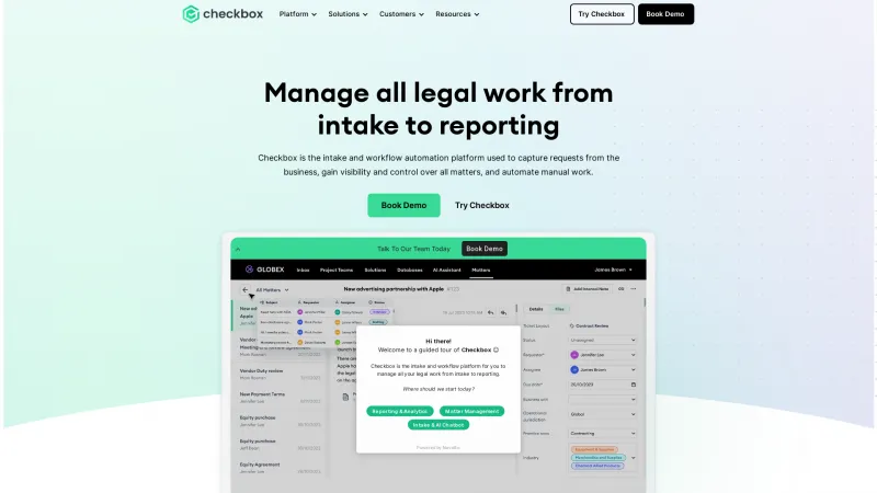 Homepage of Checkbox