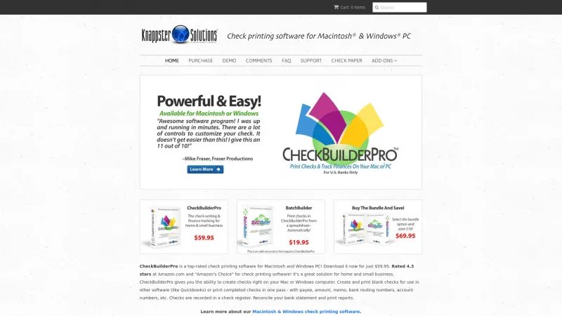 Homepage of CheckBuilderPro