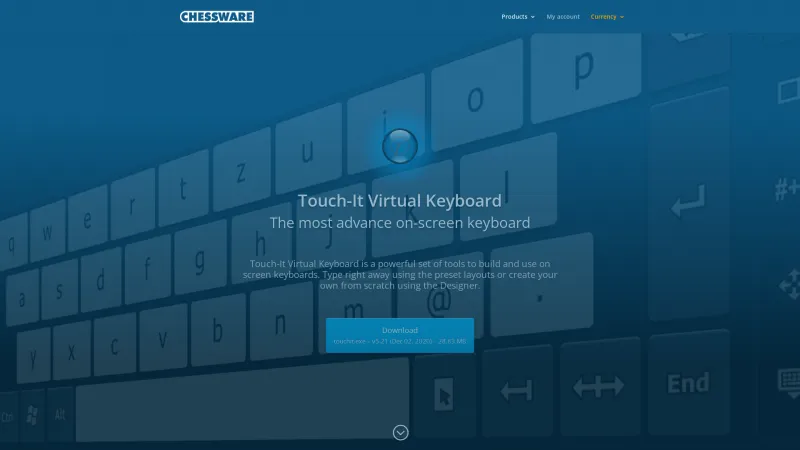 Homepage of Touch-It Virtual Keyboard