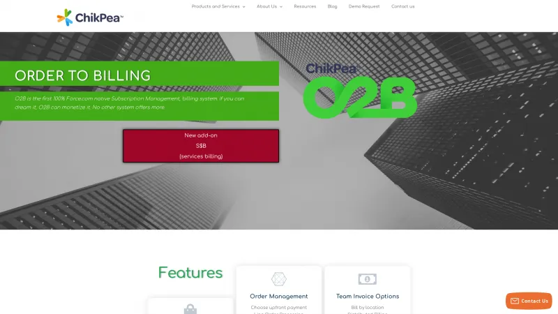 Homepage of ChikPea O2B