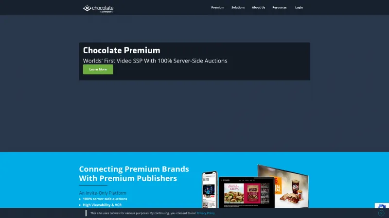 Homepage of Chocolate Platform