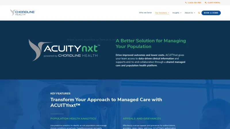 Homepage of ACUITYnxt