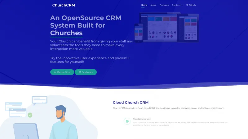 Homepage of ChurchCRM