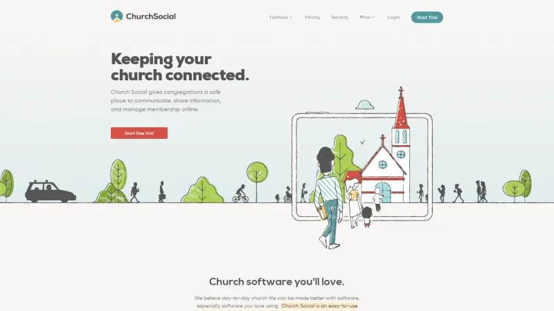 Homepage of Church Social