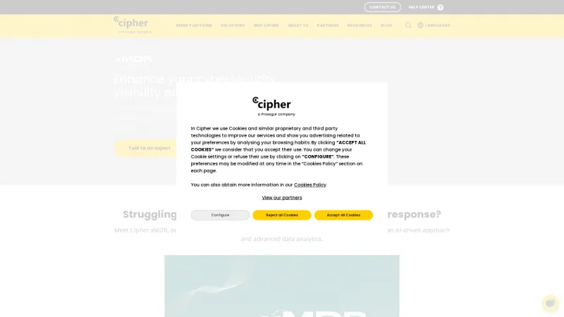 Homepage of CipherBox