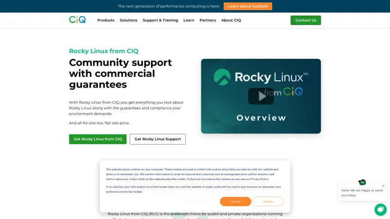 Homepage of Rocky Linux