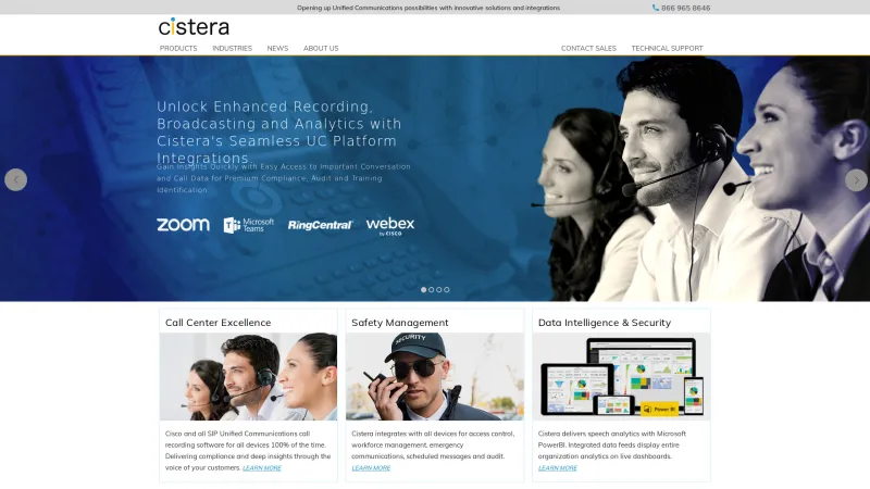 Homepage of Cistera