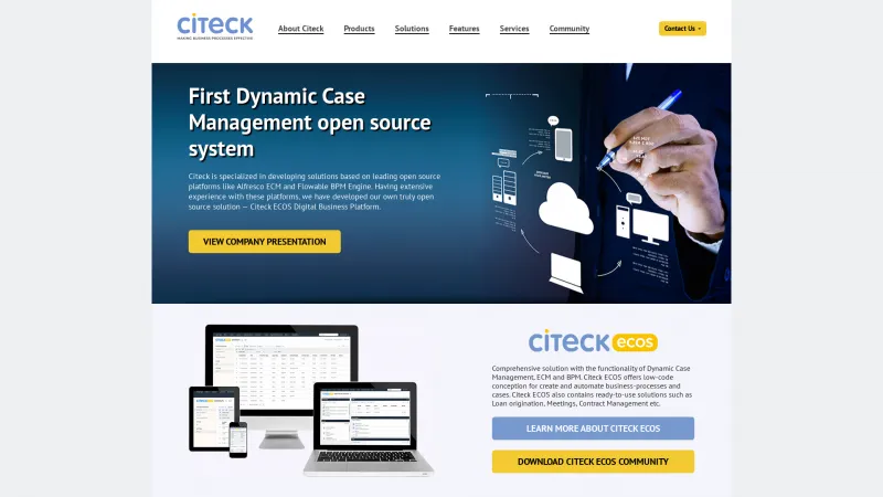 Homepage of Citeck EcoS Loan Origination