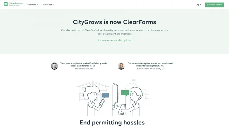 Homepage of ClearForms