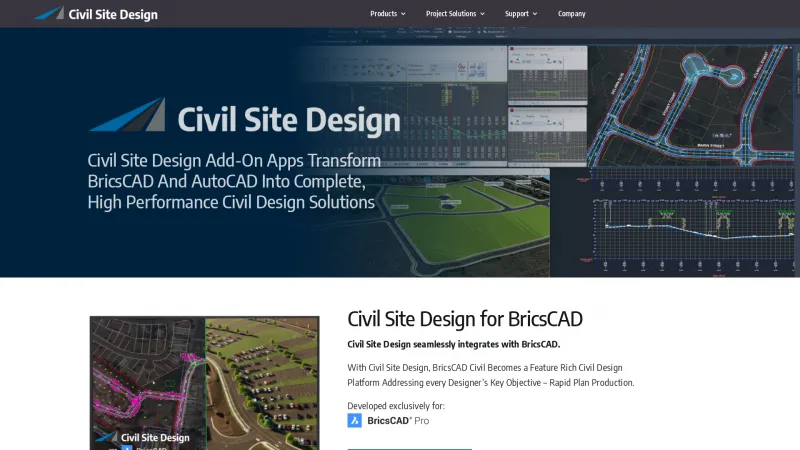 Homepage of Civil Site Design