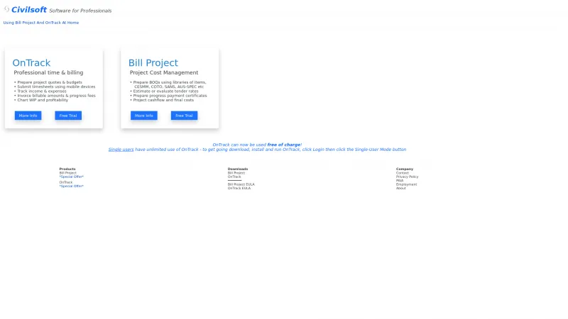 Homepage of Bill Project