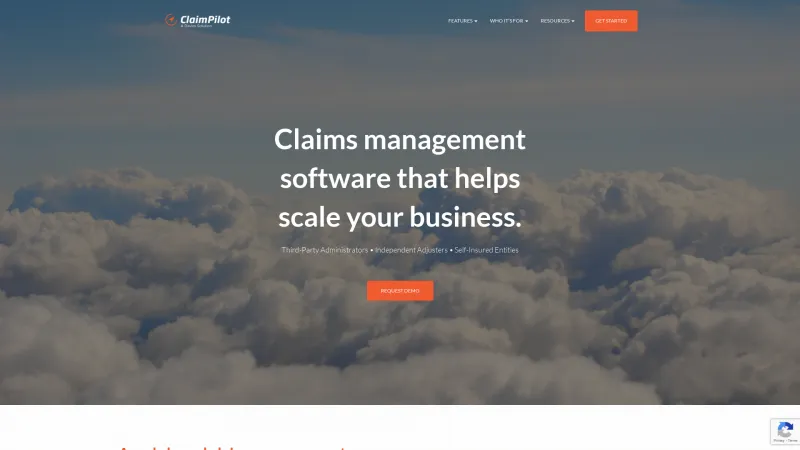 Homepage of ClaimPilot