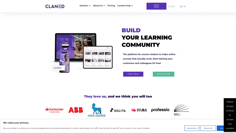 Homepage of Claned