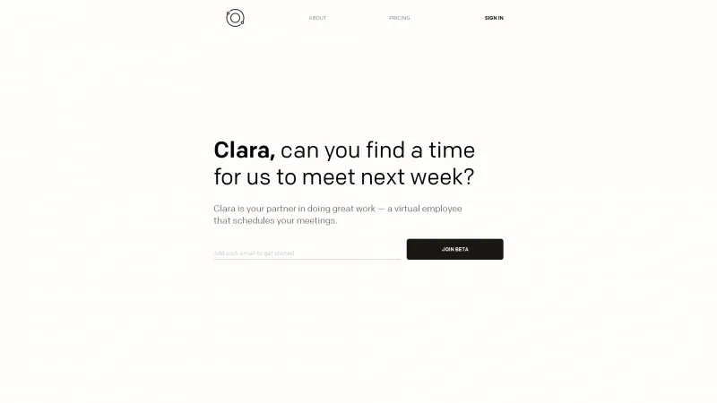 Homepage of Clara