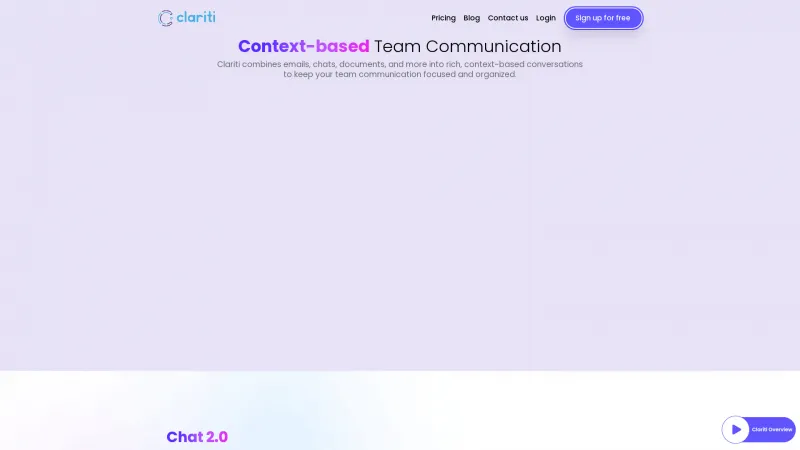 Homepage of Clariti