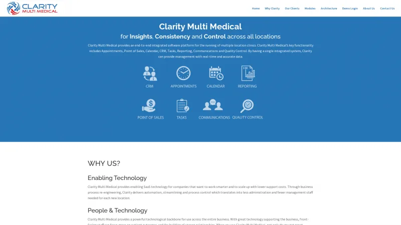 Homepage of Clarity Multi Medical