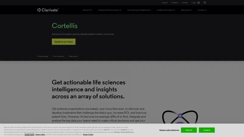 Homepage of Cortellis