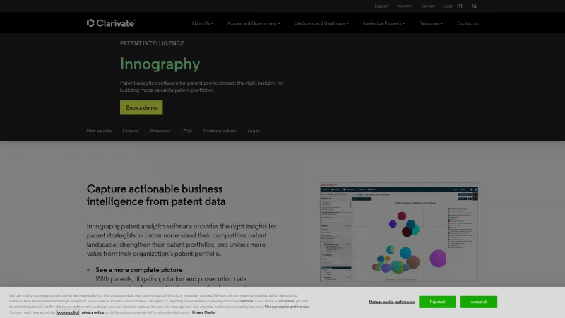 Homepage of Innography