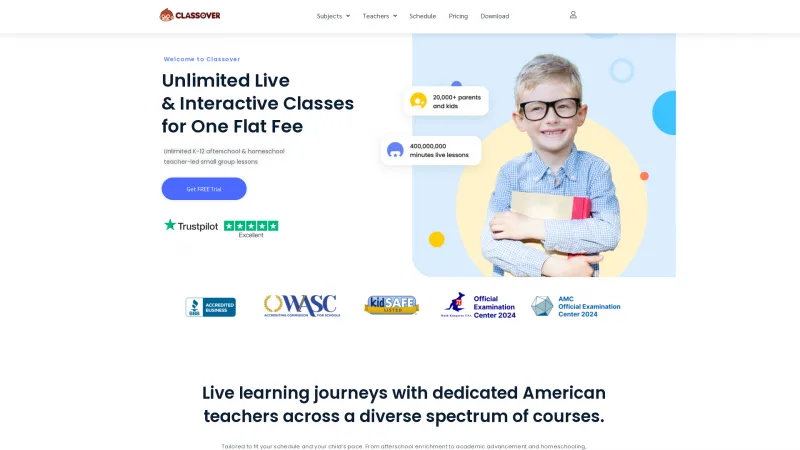 Homepage of Classover