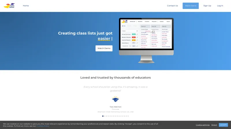 Homepage of Class Solver