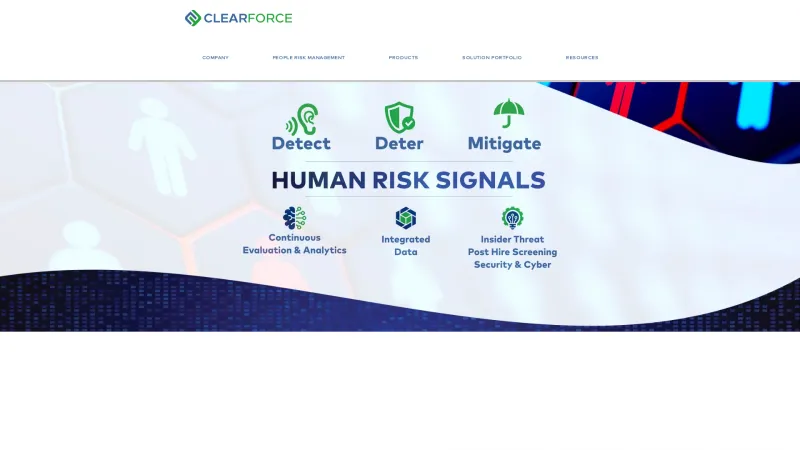 Homepage of ClearForce