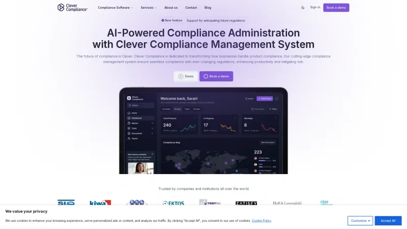 Homepage of Clever Compliance